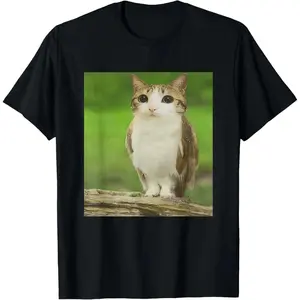 100% CottonCat Owl Funny Cursed Internet Trendy Meme T-Shirt