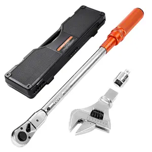 VEVOR Adjustable Click Torque Wrench,  , 1/2 Inch Drive, 20-160 lbf-ft/27.1-216.8 N.m, Dual-direction and Dual Range Scales, 72-Tooth, ±2% Precision, with Adapter Interchangeable Jaw and Ratchet Head