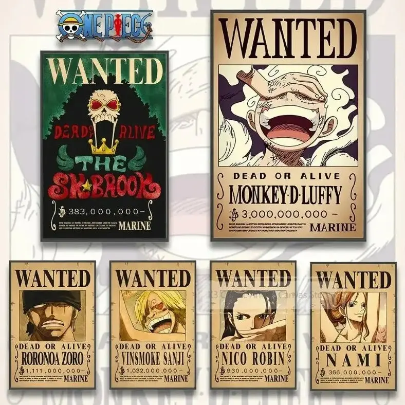 [FULL SET] 1Piece Bounty Order Ace Figures Nami Home Decoration Painting Anime Zoro Wall Art Vintage Home Room Art Wall Decor Art Poster Unframed HD Print Home Office Decor Unique Trendy Christmas Gift