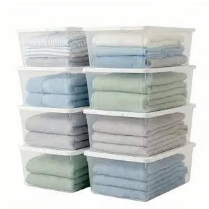 Homz 12 Qt Snaplock Clear Plastic Storage Container Bin with Secure Lid (8 Pack)