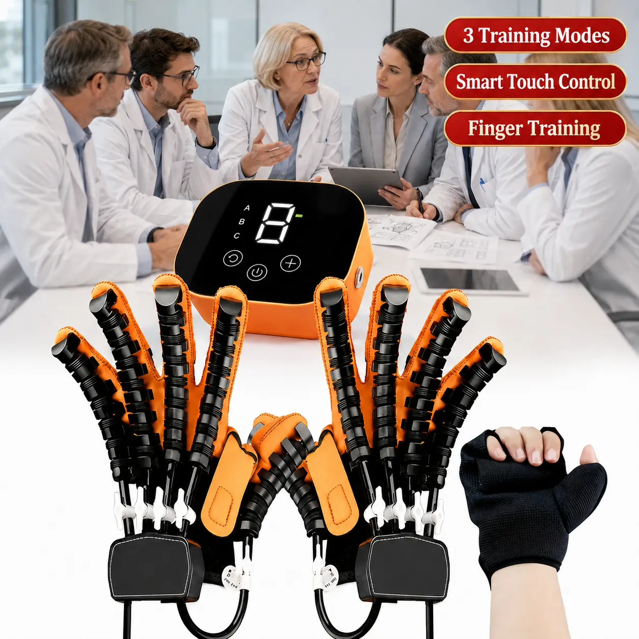 Rehabilitation gloves, finger exercisers, arthritis gloves, tendonitis gloves, gloves designed specifically for stroke patients; features for neuromuscular recovery and stroke rehabilitation; adjustable resistance; personalized treatment Tool Hands