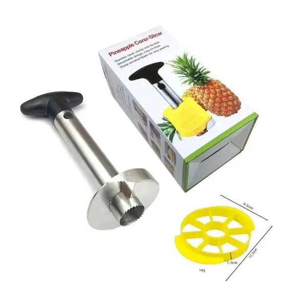 1pc Stainless Steel Pineapple Corer Peeler Cutter Slicer with Plastic Handle & Sharp Blade - Easy-to-Use Tropical Fruit Kitchen Utensil, Durable Household Gadget for Home Cooking Desserts