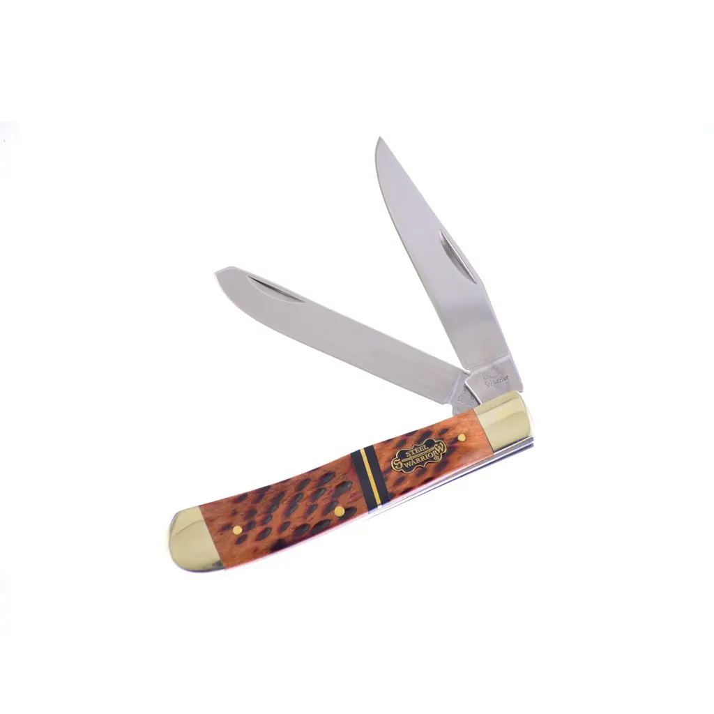 Steel Warrior Driftwood Trapper EDC Pocket Knife - Retractable EDC Tool with Bones Handle