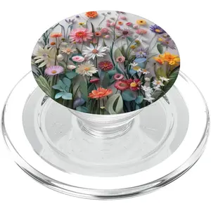 Mixed Flower Bouquet Floral Pattern PopSockets PopGrip For MagSafe