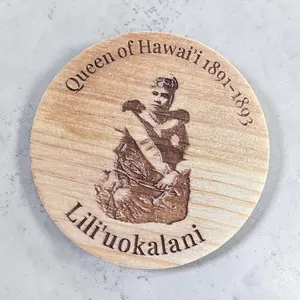 Hawaiian Royal Series Coaster | Engraved Hawaii Aliʻi Inspired Design | Island Heritage Decor | Custom Hawaiian Coaster Gift | Mackie Trends