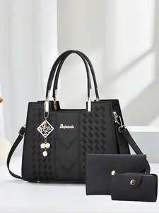 Women's Handbag Wallet Set for Autumn Winter, Fashion Elegant Handbag, Elegant Commuter Bag & Shoulder Bag Combo, Stylish Ladies' Accessory Collection