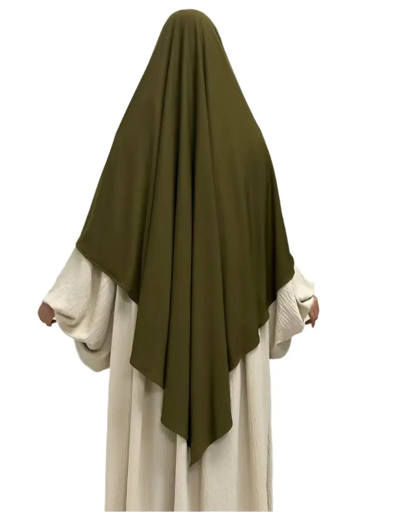 ModestybyMariama Single Layer Khimar- Jersey Breathable Dubai Casual Full Coverage Soft Stretch Non-Slip Lightweight Cotton Jersey Hijab