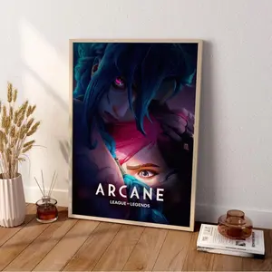 Arcane Tv Show Poster, VI and JINX Modern Movie Poster Print, Arcane Poster Wall Decor