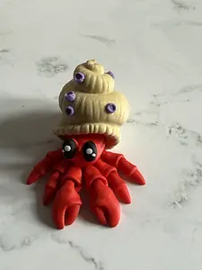 Cute Hermit Crab Gift – Kawaii Ocean Animal, Adorable Desk Buddy, Unique Small Gift, Stocking Stuffer Idea High Quality Collectible