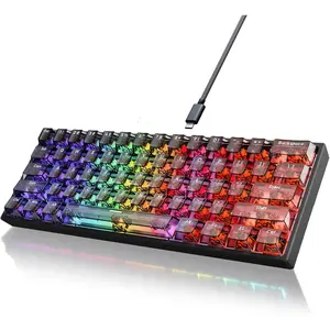 60% Mechanical Gaming Keyboard Wired, YK61 Mini Hall Effect   Keyboard, 61  Adjustable Actuation Rapid Trigger Mode, 8K Hz Polling Rate, Hot-Swap, RGB Backlit (Translucent Black)