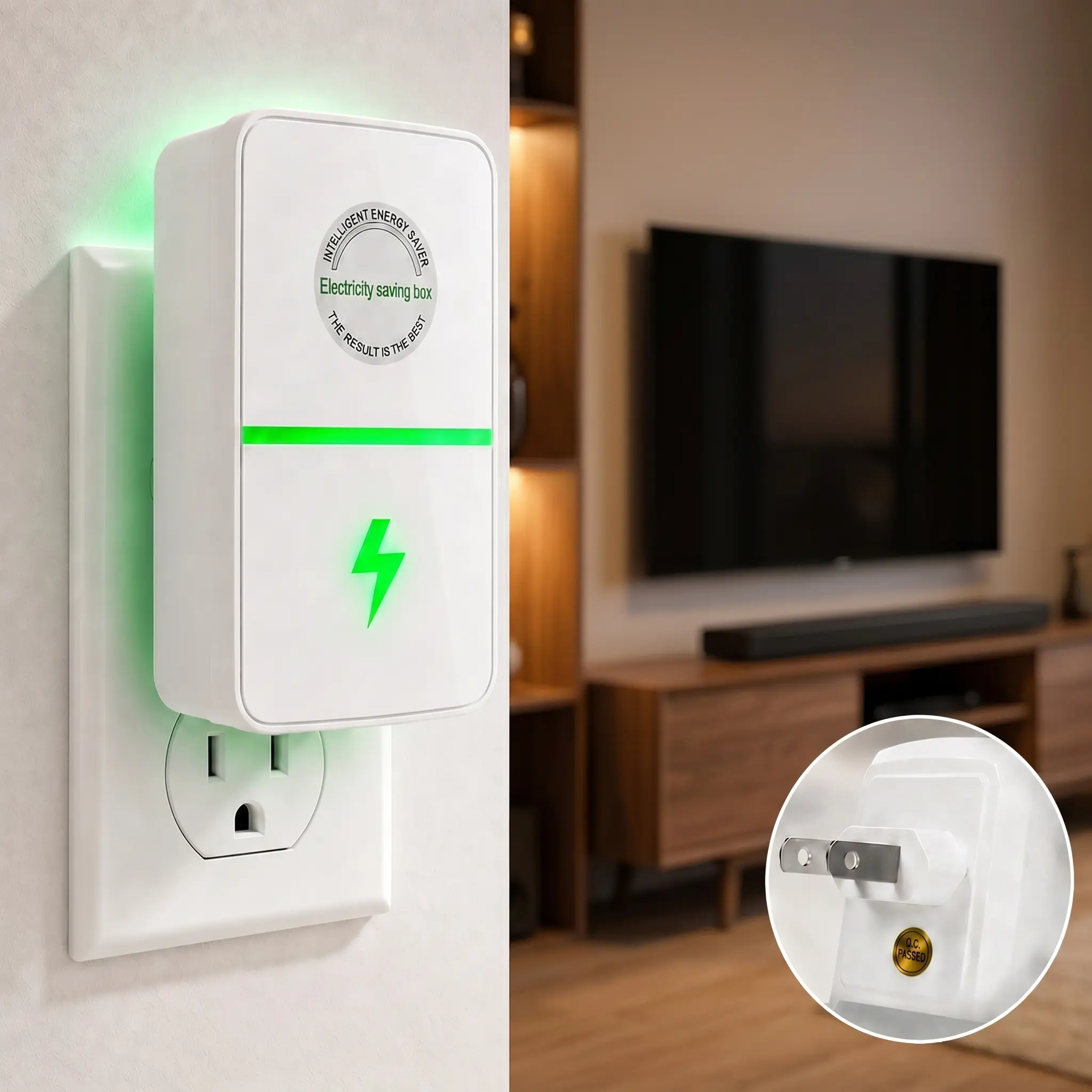 Plug-In Power Box with US Plug 2026 Updated Design, Compatible with 90–250V Input Range Multi Plug Outlet