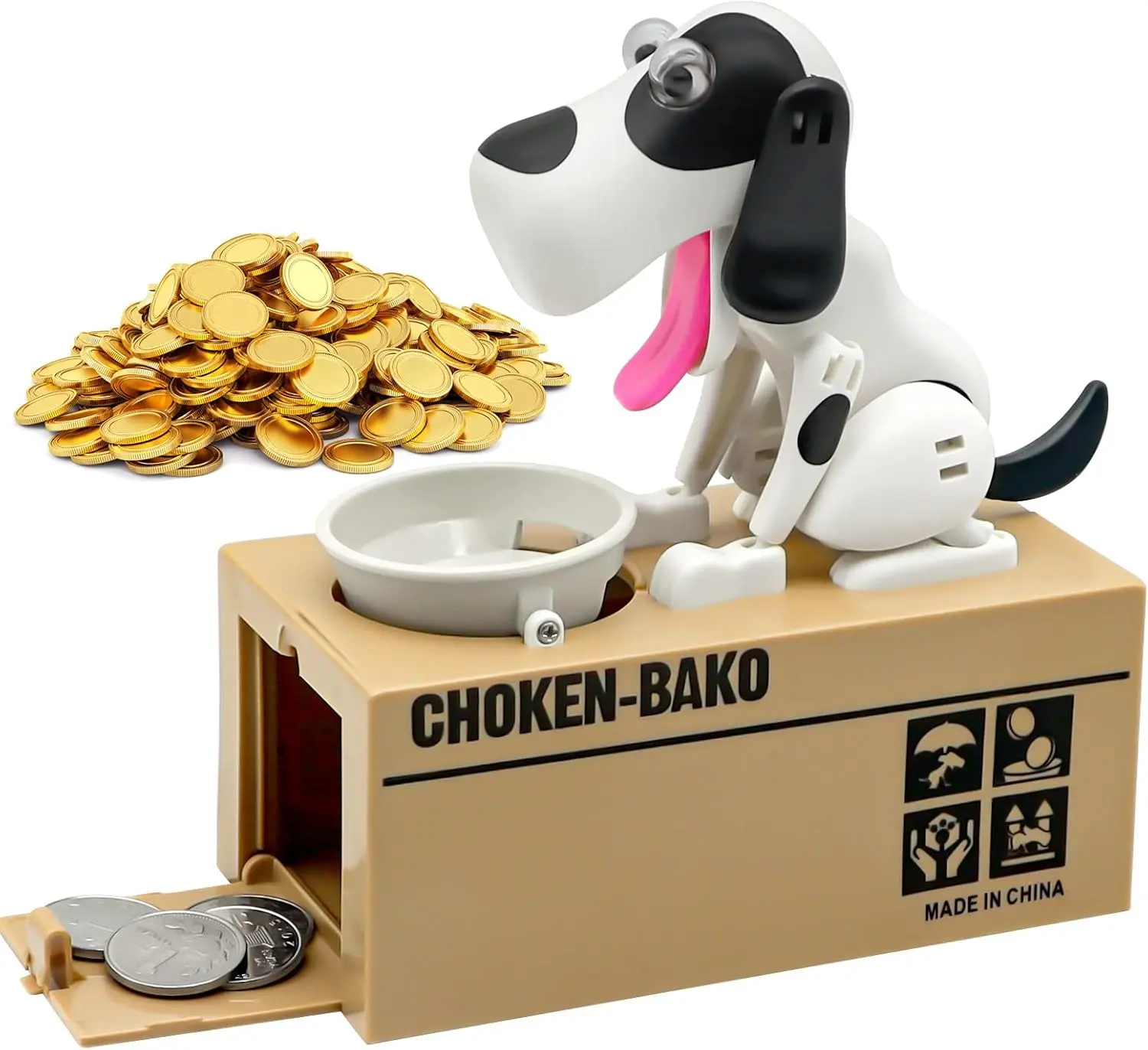 Hungry Dog Piggy Bank, Cute Dogs Steals Coins Like Magic Coin Munching Toy Money Box，Decor for Room & Household Items, Birthday Gift for Kids Decoration