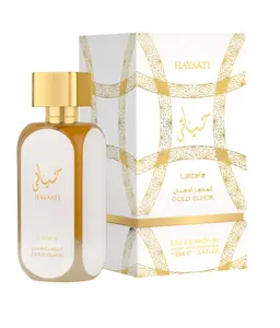 Lattafa HAYAATI GOLD ELIXIR Unisex Floral-Spicy Fragrance, 3.4oz(100ml) - Grapefruit Top Notes, Long-Lasting Scent