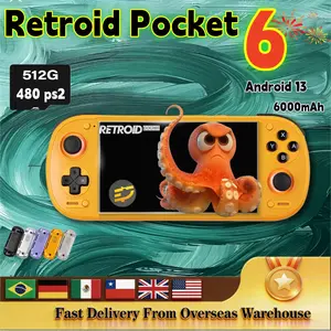 Retroid Pocket 6 Handheld Game Console RP6 Android 5.5 Inch 1080P 120Hz AMOLED Screen 6000mAh 8GEN2 with Hall-Effect Trigger PS2