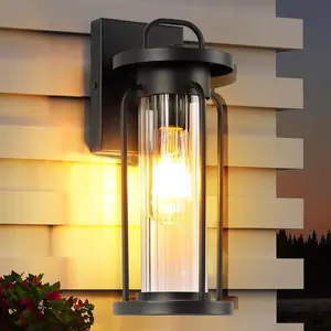 Outdoor Wall Lights Exterior, 14 Inch Large Outdoor Lights for House, Black Porch Wall Light, Waterproof Exterior Light, Anti Rust Outside Coach Lights for House, Doorway, Garage
