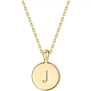 14K Gold Plated Initial Letter Pendant Necklace for Women |   Gold Alphabetical Initial Necklace