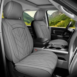 Custom Fit for 2009-2023 Dodge RAM 1500 2500 3500, Tailored Pickup Seat Covers for Dodge Ram Full Set, Waterproof Faux Leather Truck Car Seat Cover Protectors (Only for Flat Bench),Thickened PU Leather Crew Cab 5-Seat Covers Interior Decor