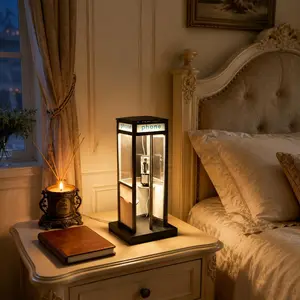 Vintage London Phone Booth Table Lamp, Retro Home Decor Night Light for Living Room, Bedroom