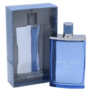 JIMMY CHOO Man Aqua Eau de Toilette (EDT) for Men, 6.7 fl oz Fresh Woody Cologne with Grapefruit Top Notes, Marine Heart Notes, Ocean Inspired, New In Box