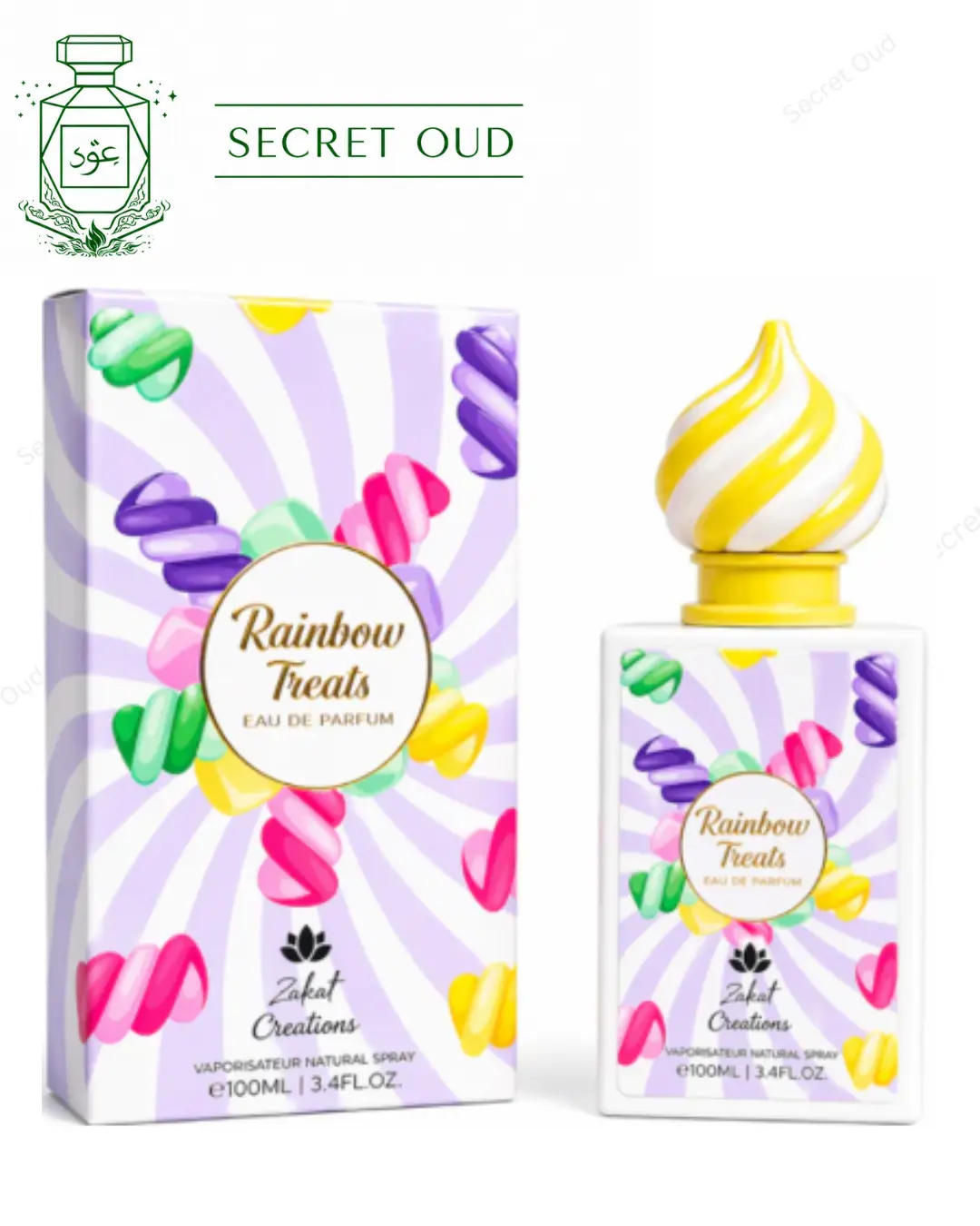 Zakat Creations Rainbow Treats Women's Eau De Parfum (EDP) - Amber, Bubblelicious, Raspberry, Fruit-Scented, Casual Fragrance, 3.4 oz/100 ml, Single Item, Amber Women's Fragrance, Bubblelicious Women's Fragrance