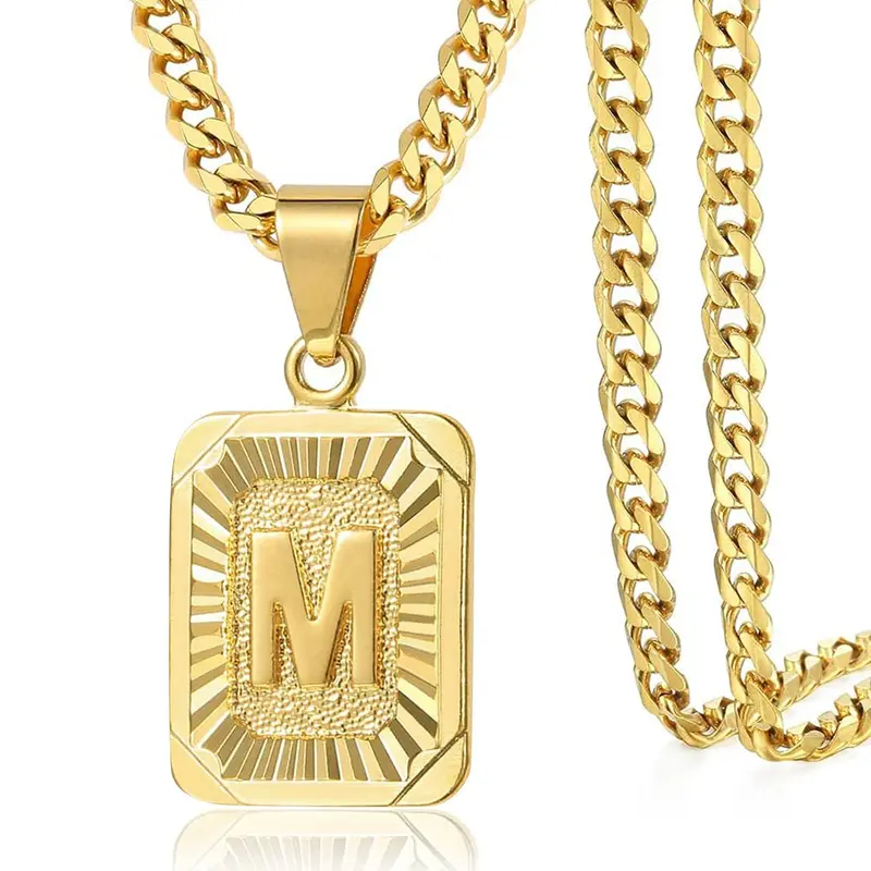 Jewelfairy Initial Letter Necklaces for Women Men 26 Letter Necklace Resizable Chain 20"-22"