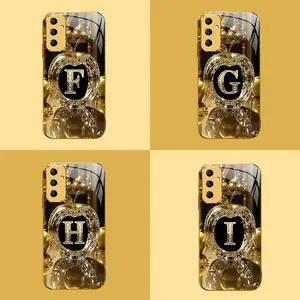 Suitable for [Galaxy S22 Ultra 5g] New high-end letter glass mobile phone case New business simple electroplated glass mobile phone case affordable anti-drop and anti-fingerprint 995