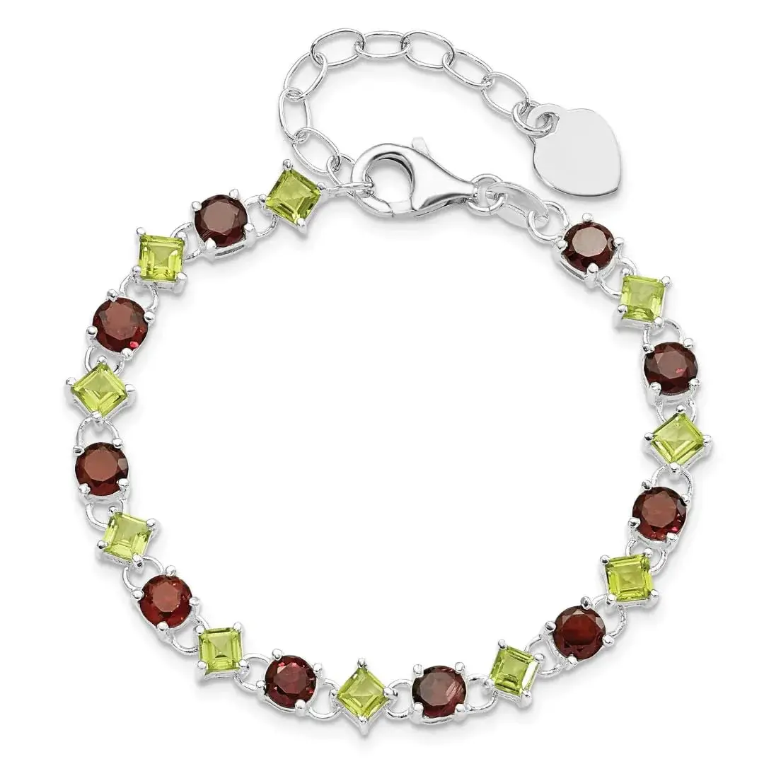 Genuine Double Birthstone Link Bracelet