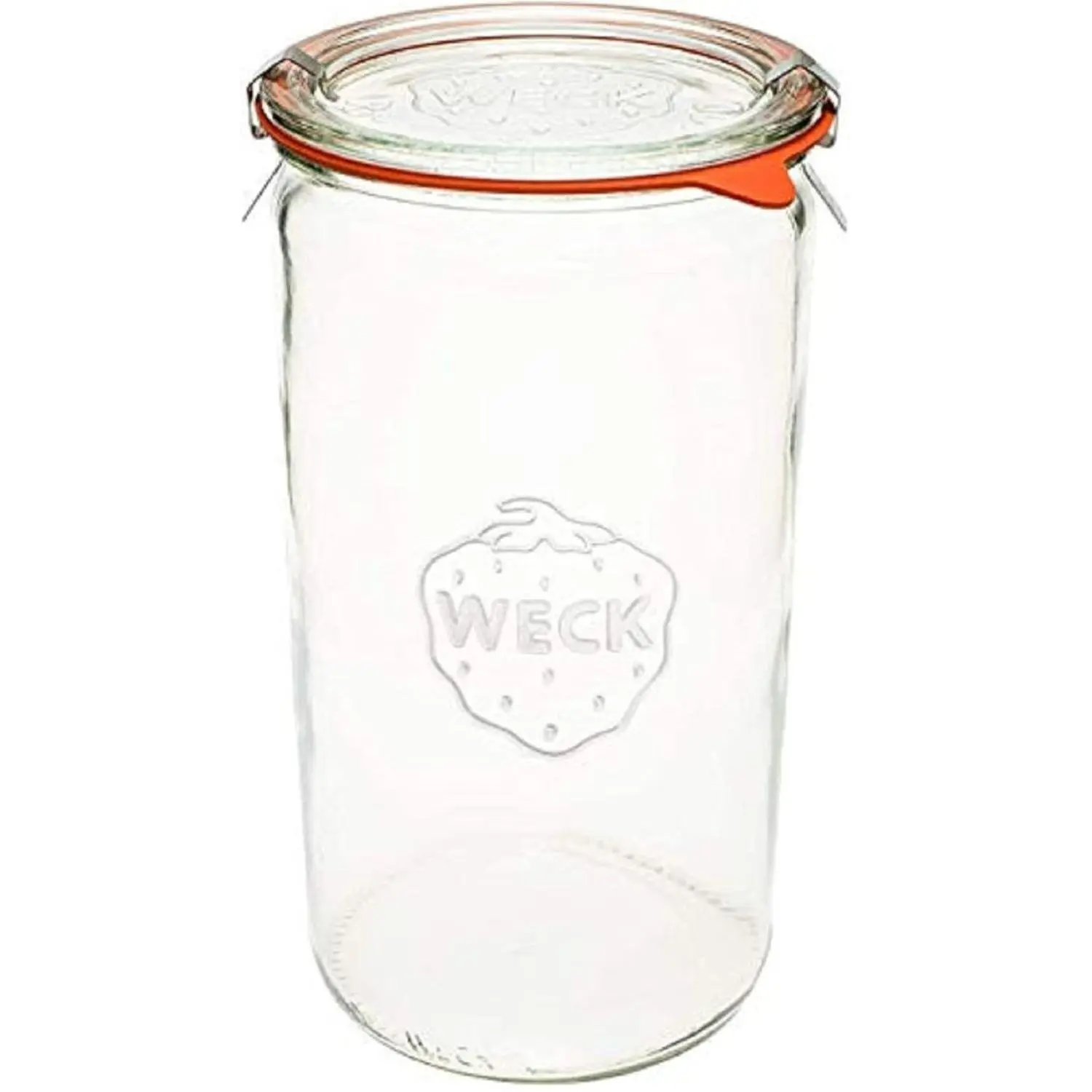 Weck Jar 974 - 1.5L Glass Jars with Large Storage Capacity - Preserving Jars with Airtight Lids Suitable for Pickling - Heat Resistant Canning Jars - Microwave Safe - (1 Jar with Glass Lid) 54 fl. oz