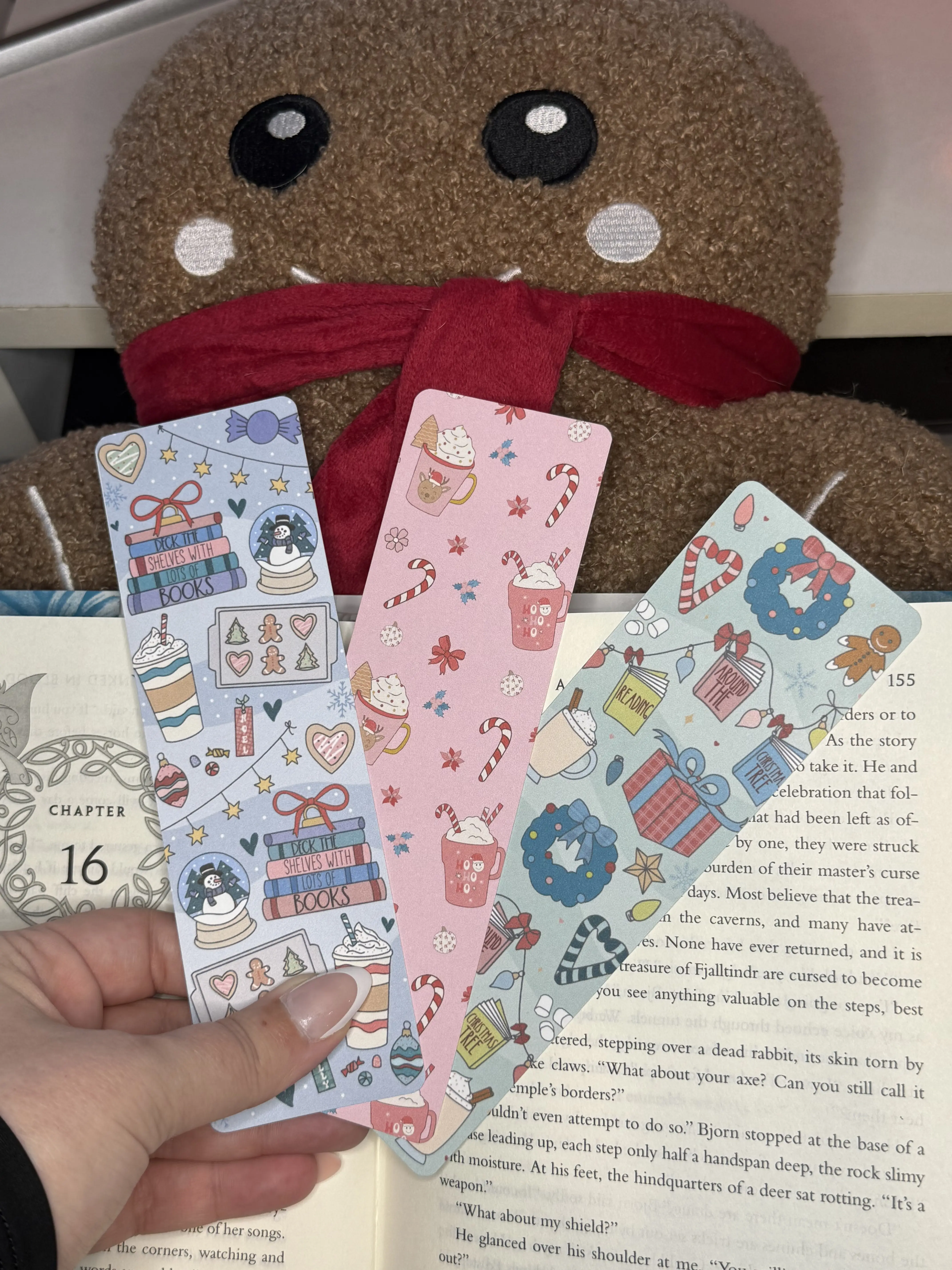 Festive Holiday Winter Christmas Bookmarks Cozy Seasonal Designs Perfect Stocking Stuffer for Book Lovers 2 x 6.75 Inches Premium Heavyweight Cardstock Full Color Artwork