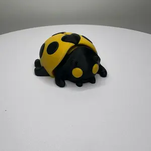 Yellow Ladybug Figurine – 3D Printed Mini Bug Buddy (2” x 2”)
