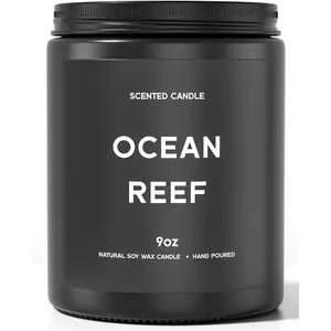 Reef Candle, 9oz Scented Candle for Men, Scented Candles for Home, Gifts for Men, Personalized Blessing Minimalist Men's Gifts