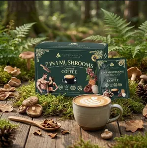 Nutrimivida 7-in-1 Mushroom Gourmet Coffee (15 Sachets) – Non-GMO, Vegan, Gluten-Free & Nut-Free