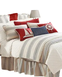 Hiend Accents Unisex Prescott Striped Print King Set 3 Piece - Fb6200-Sk-Na
