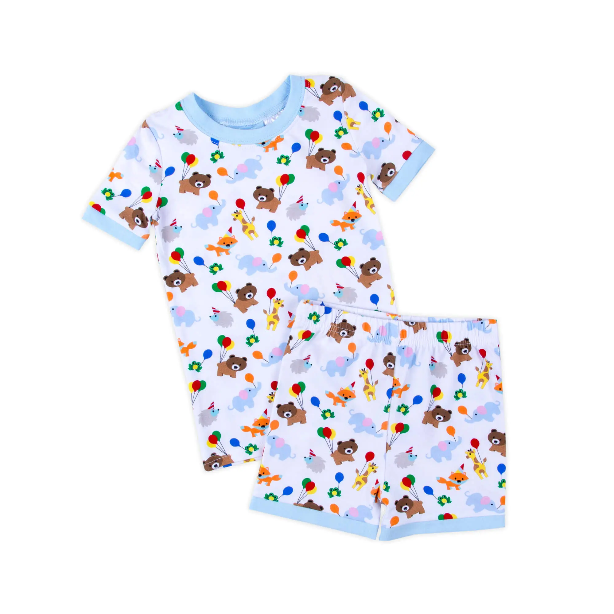 Party Animal Short Pajamas - Soft Knit Birthday PJ Set for Little Boys