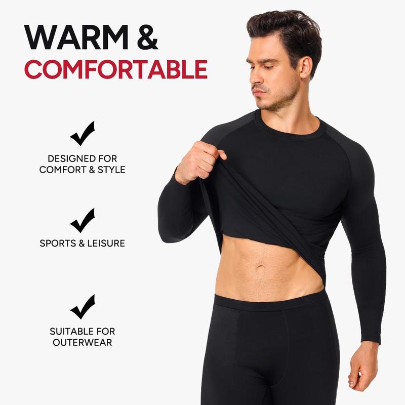 Nebility Men's Sports Outdoor Sweat Underwear Set Fitness Compression Quick-Drying Long-Sleeved Sports Set Base Layer Set