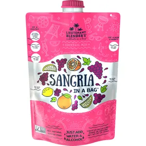Lt. Blender's Sangria in a Bag – Wine Slushie Mixes - Each Bag Makes 1/2 Gallon of Frozen Red Sangria Mix – Non-GMO Wine Freezer Mix - Make with Wine, Liquor or as a Mocktail - (Pack of 1)