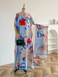 Women's Floral Print Long Scarf & Tote Bag, Boho Style Shawl & Handbag, Fashion Accessories for Women & Girls