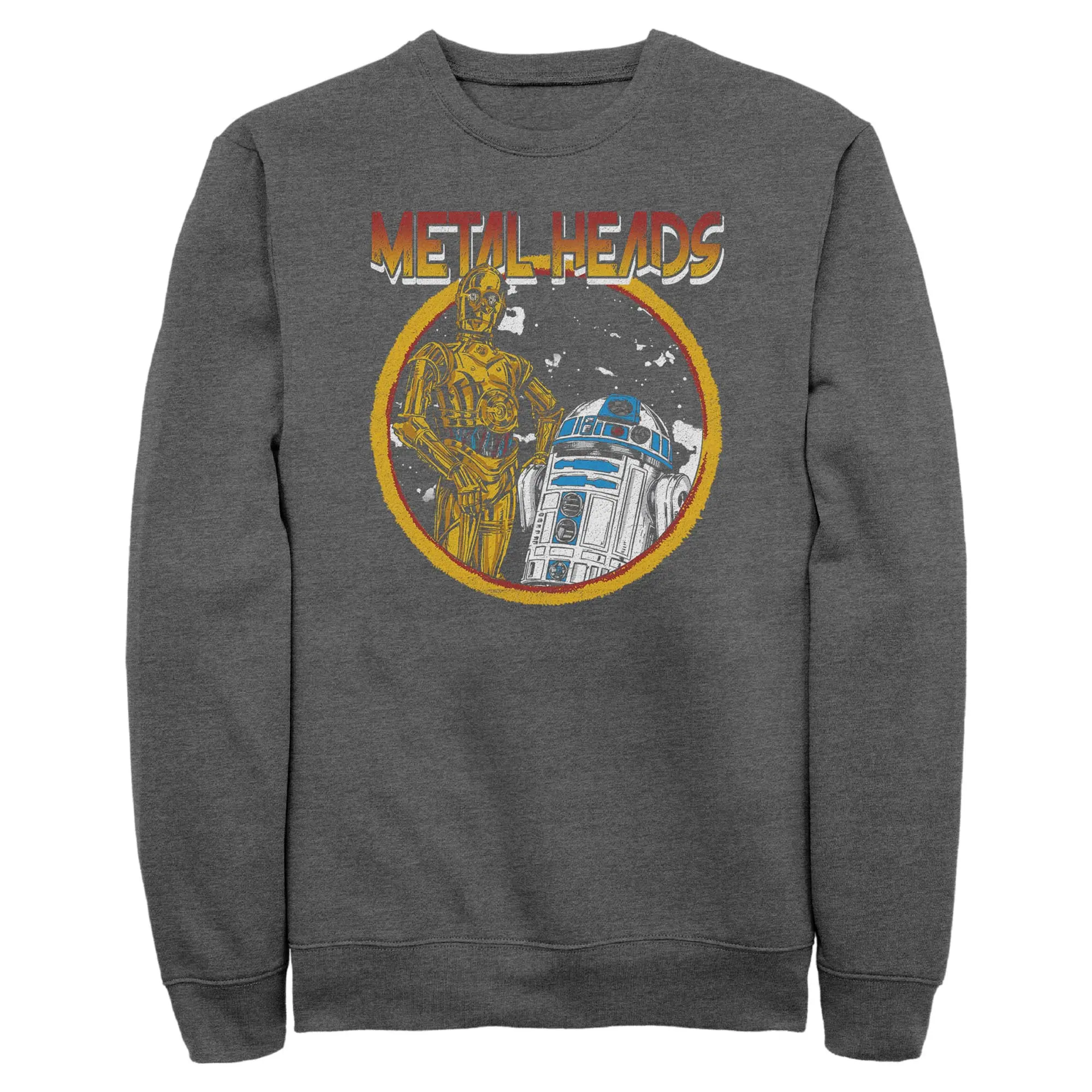 Mens Star Wars Metal Head Rock Droids Original Round Neck Stylish Sweatshirt, Menswear Top for Men's Casual Wear