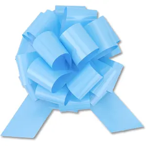 Large 12" Pull Bow, 2 count Gift Bow for Present, Wrapping, Bikes, Appliances, Christmas, Parties, Decorations on Tables (Light Blue)