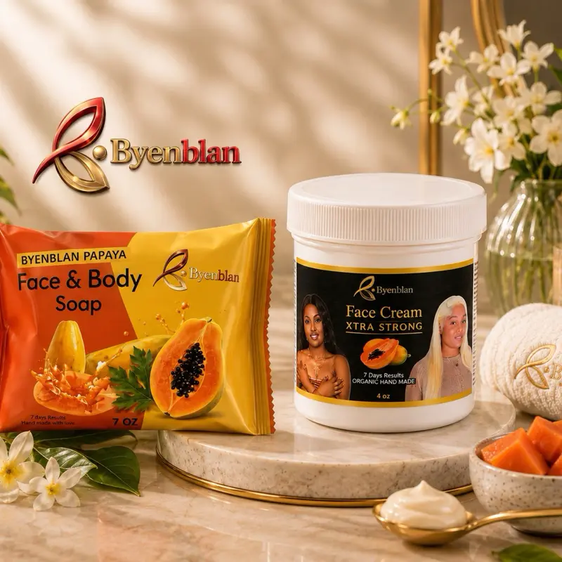Byenblan papaya cream 4oz and 1 papaya soap 7oz