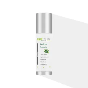 AloeMoist Retinol and Hyaluronic Acid Serum - 2.5% Retinol with Hyaluronic Acid Green Tea Vitamin E & Phospholipids for Skin Repair Moisturization Acne Clear Pigmentation Improvement