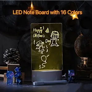 16 Colors With LED USB Powered Night Light Note Board, DIY Writing Pad Series, White Base with Pen, Detachable Message Board, Creative Gift,