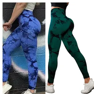 leggings de entrenamiento de cintura alta paquete de dos, color azul y verde