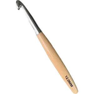 Beech Wood Handle Crochet Hooks,12mm Ergonomic Crochet Hooks for Beginners and Arthritic Hands,Comfortable Grip