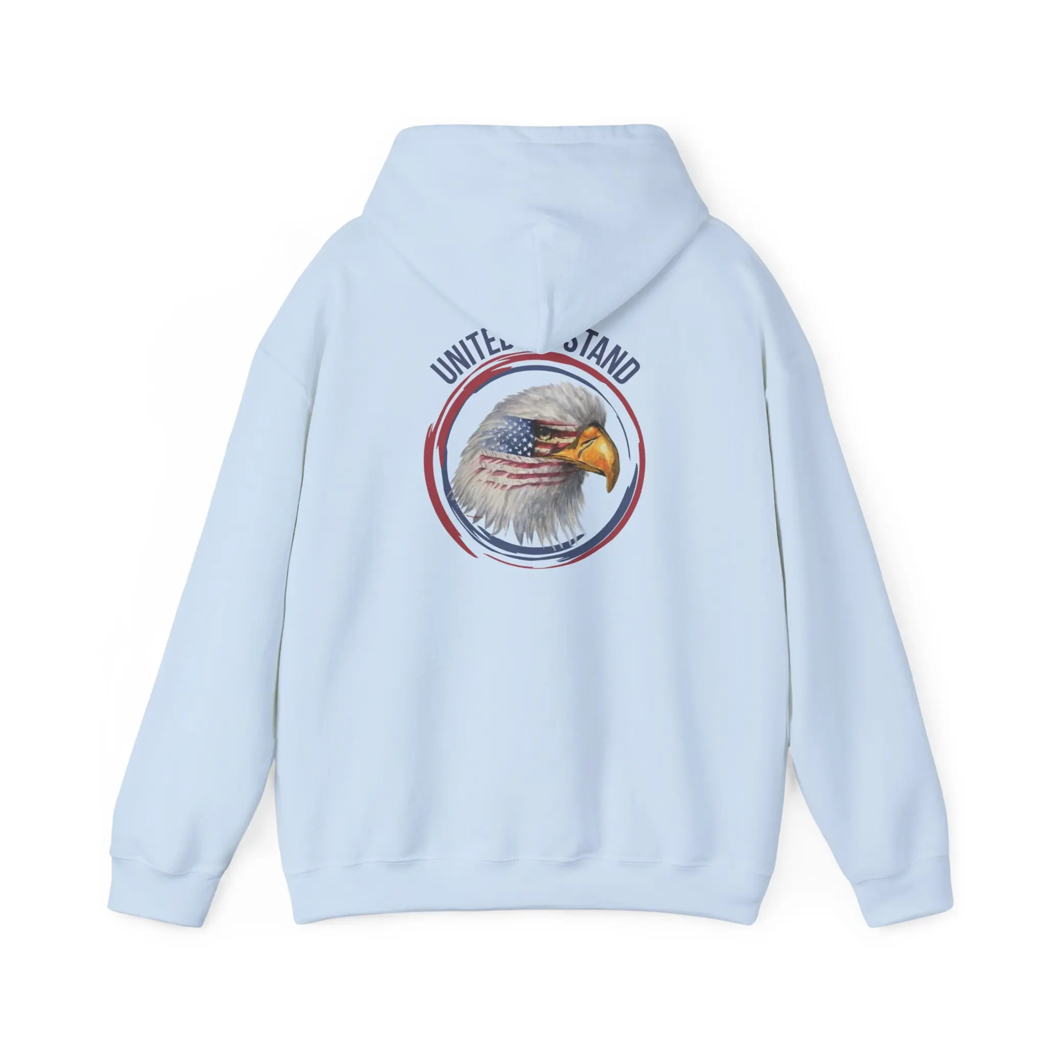 American Eagle Illustration Hoodie | Patriotic Bald Eagle, USA Flag Circle