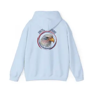 American Eagle Illustration Hoodie | Patriotic Bald Eagle, USA Flag Circle
