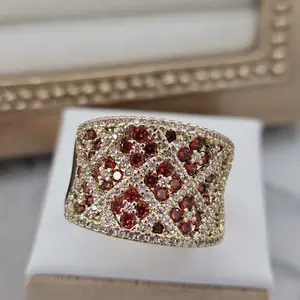 (R85)   chunky red stones ring. beautifull and elegant.