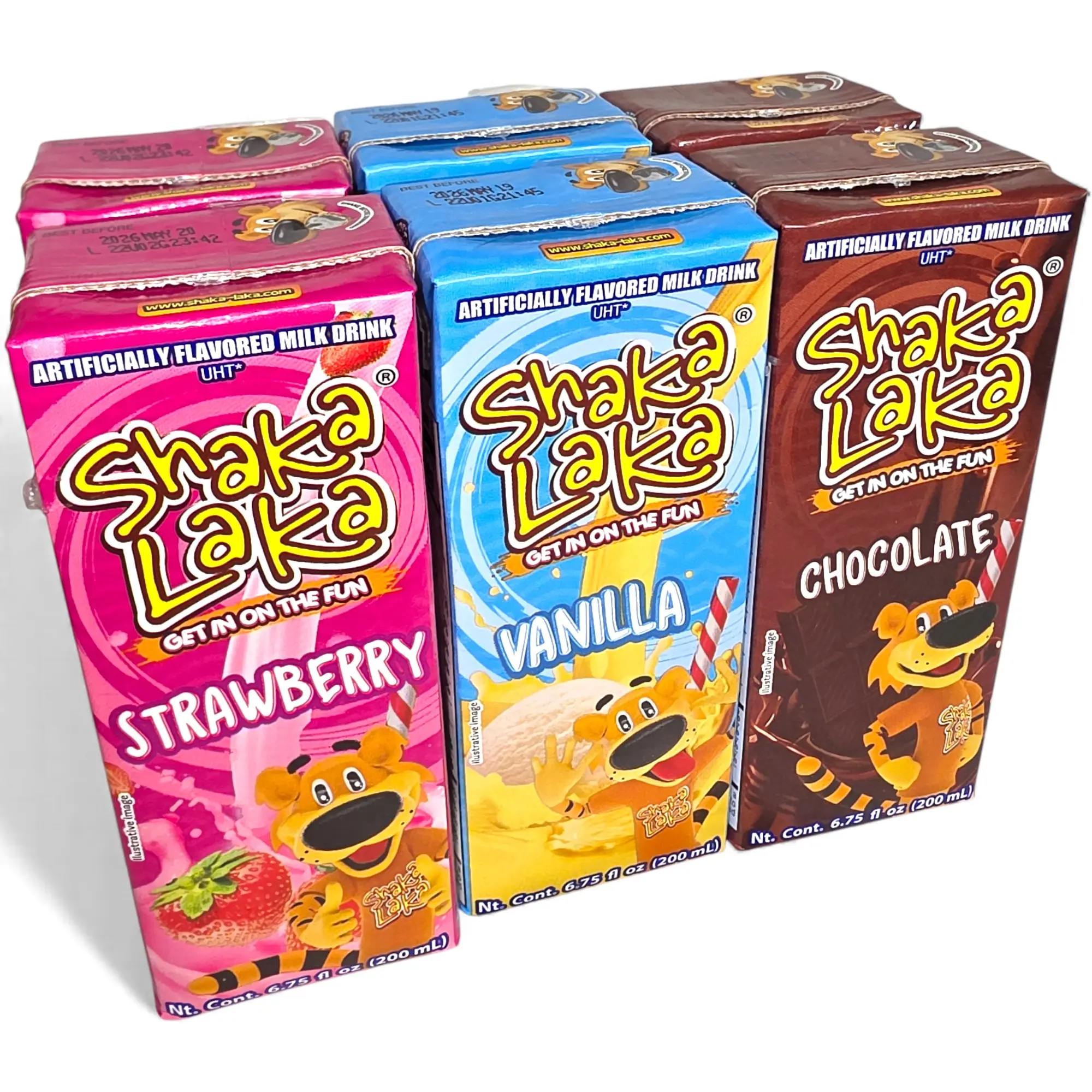Shaka Laka 6 Pack Fresa, Vainilla y Chocolate, From Guatemala Shake Shaka LaKa