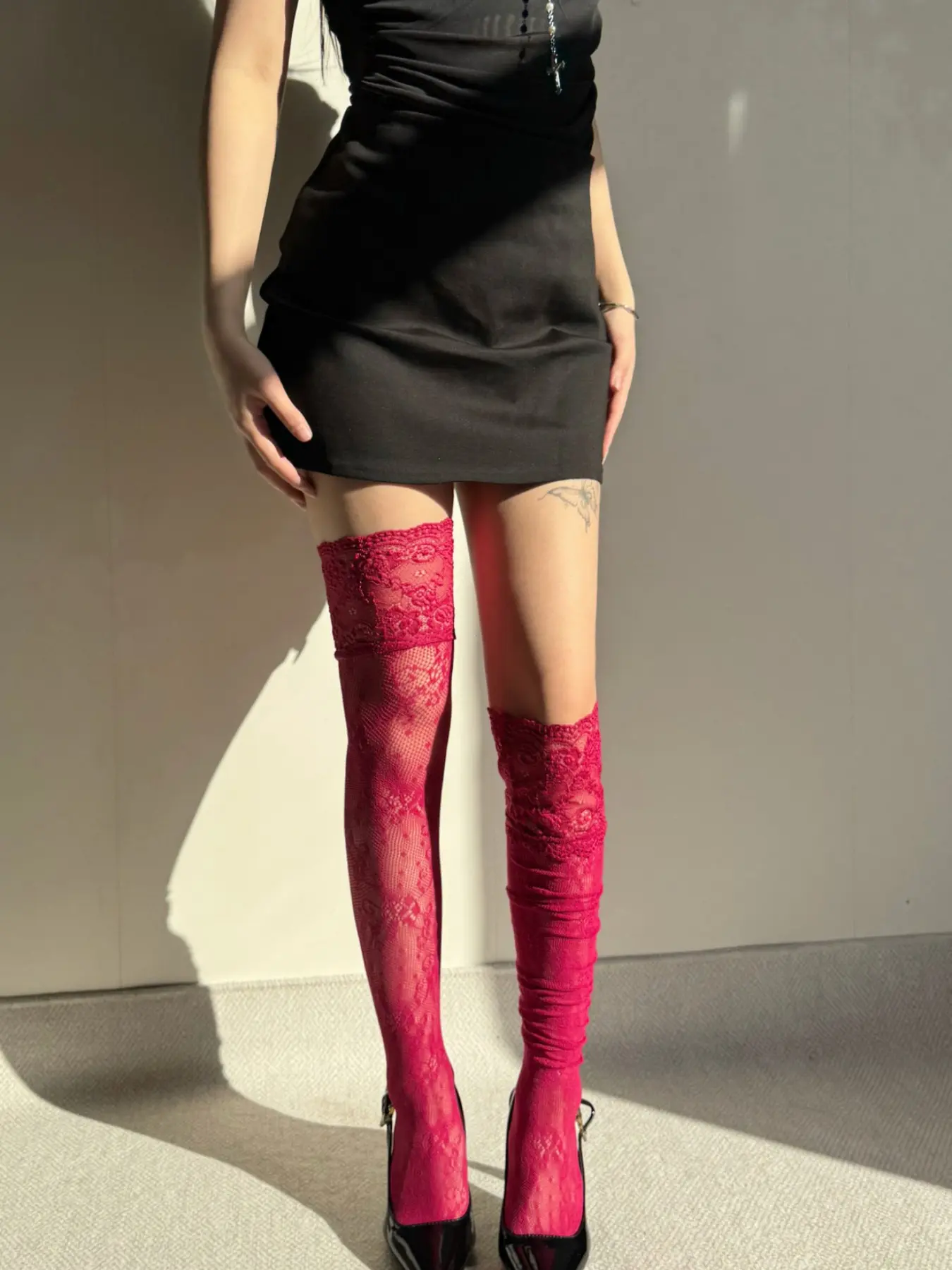 Sexy Over-The-Knee Fishnet Socks, Breathable and Unique Design, Perfect for Bold Personal Style, Versatile and Trendy Footwear