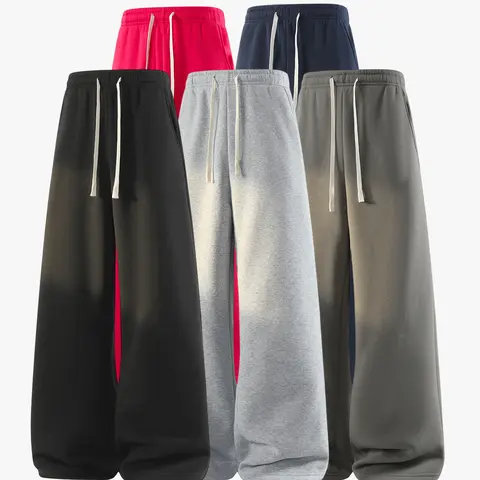 3-pack men’s long pants, men’s casual athletic long pants, men’s straight-leg pants.Simple and casual, versatile design with an elastic waistband and drawstring for easy waist adjustment; loose wide-leg fit—suitable for daily commuting, campus wear, stree